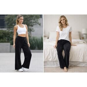 Calvin Klein velour, black pants drawstring waist EUC XL pajama or casual￼